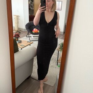 Black Zipper Detail BCBG Maxi Dress Size XS